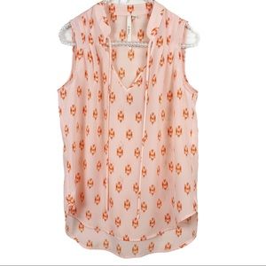 Bellatrix Pink Orange Ikat Aztec Tank Top Size XS